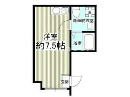 ラビアン富士見台(ワンルーム/2階)の間取り写真