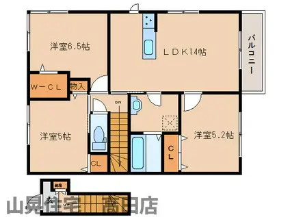 メゾンピア市町(3LDK/2階)の間取り写真