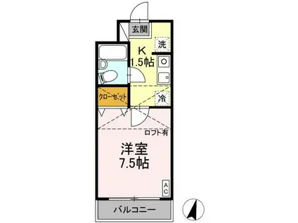 メゾンシャレー(1K/2階)の間取り写真