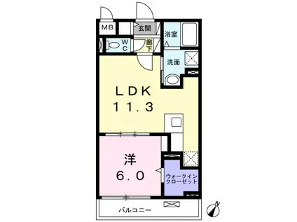 ルアナ ガーデン(1LDK/2階)の間取り写真