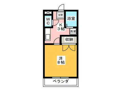 クレシェンド中屋敷(1K/1階)の間取り写真