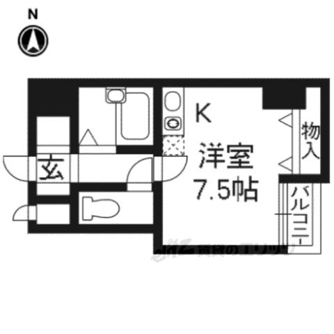 プレサンス京都清水(ワンルーム/2階)の間取り写真