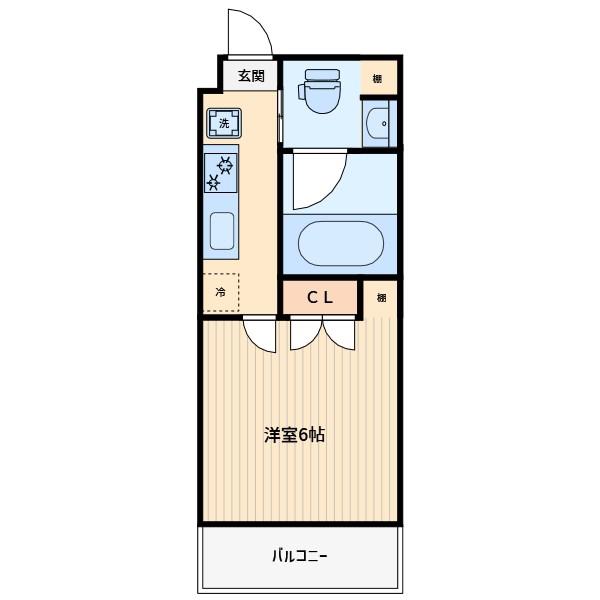 AZEST川口(1K/5階)の間取り写真