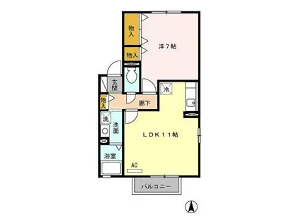 福寿荘(1LDK/2階)の間取り写真