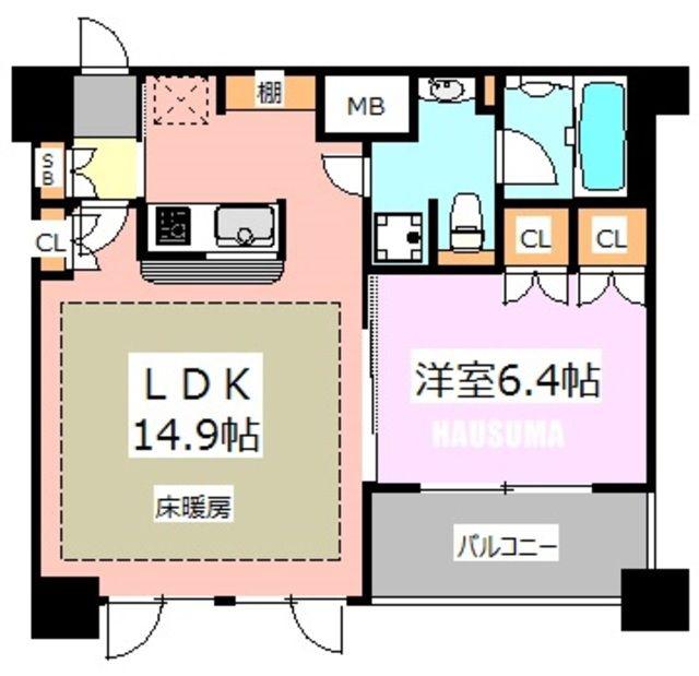 パークキューブ西ヶ原ステージ(1LDK/4階)の間取り写真