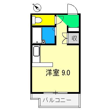 エトワール二葉(ワンルーム/3階)の間取り写真