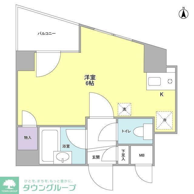グリーンリーフ(ワンルーム/4階)の間取り写真
