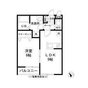 ロジュマン リラ(1LDK/1階)の間取り写真