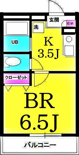 サザンフロント横浜伊勢町(1K/1階)の間取り写真