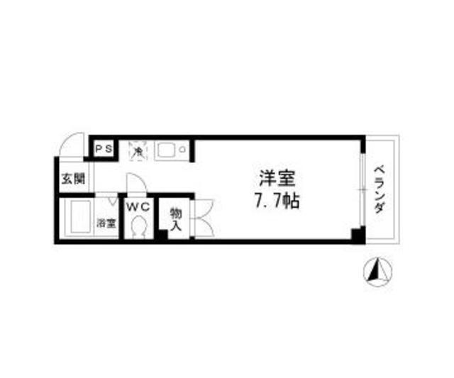 クレセント新瑞(ワンルーム/3階)の間取り写真