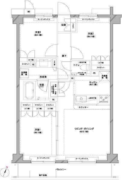 エルデンシア南大泉(3LDK/2階)の間取り写真