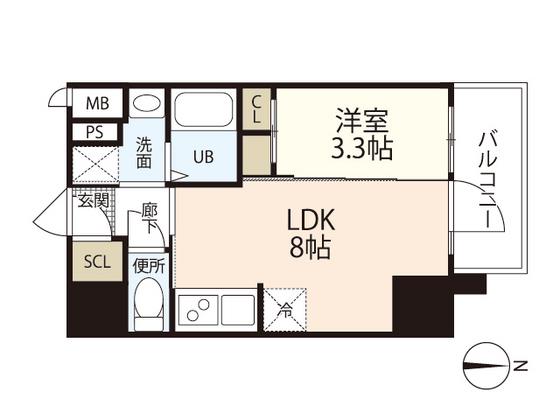 IーSTAGE住吉町(1LDK/5階)の間取り写真