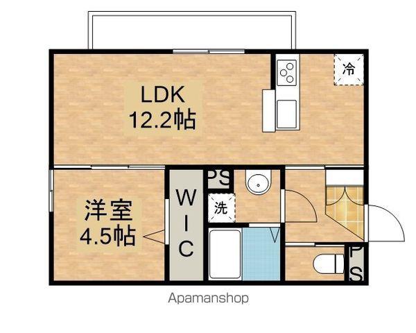 HONULEA仙北(1LDK/1階)の間取り写真