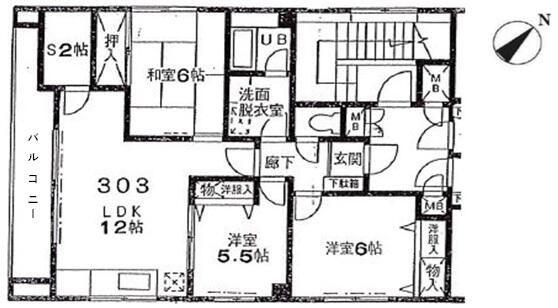 長坂ビル(3SLDK/3階)の間取り写真