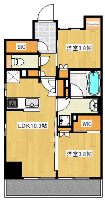 テラス駒込イースト(2LDK/7階)の間取り写真