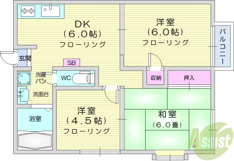 セフィラヒルズ(3DK/2階)の間取り写真