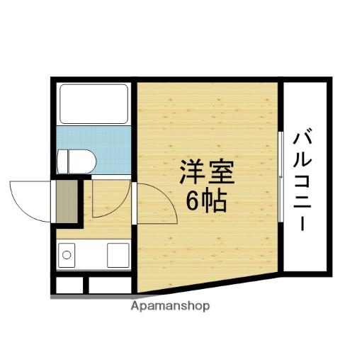 フラットフクハラ(1K/3階)の間取り写真