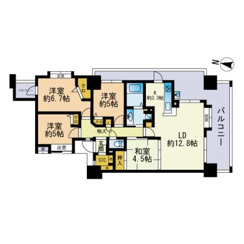 KDXレジデンス西公園(4LDK/6階)の間取り写真