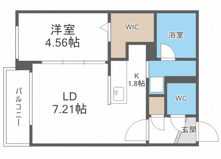 レジデンス菊水(1LDK/1階)の間取り写真