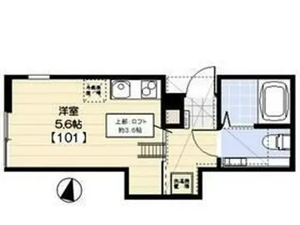 パークガーデン元住吉(ワンルーム/1階)の間取り写真