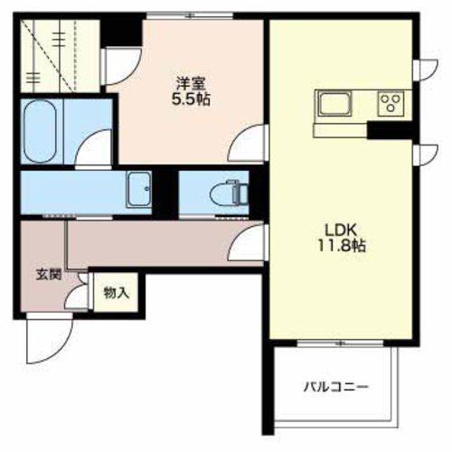 モダンヒルズ(1LDK/2階)の間取り写真