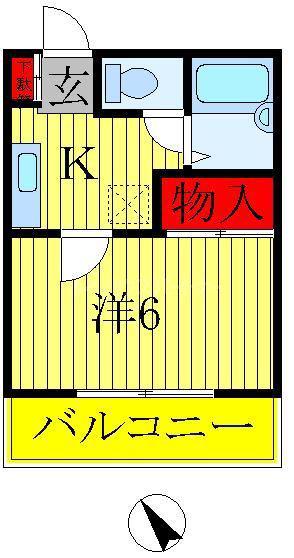 グレイスフル(1K/2階)の間取り写真