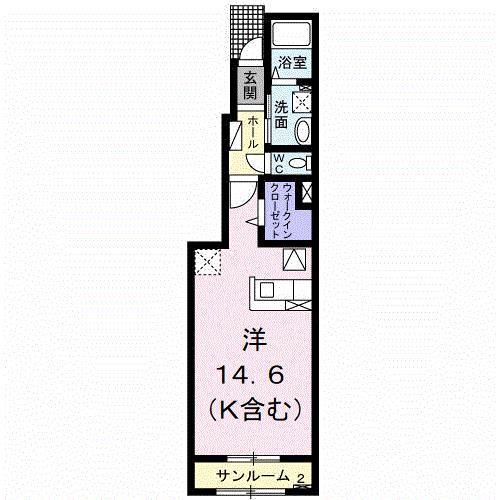 フォレスト ガーデン(ワンルーム/1階)の間取り写真
