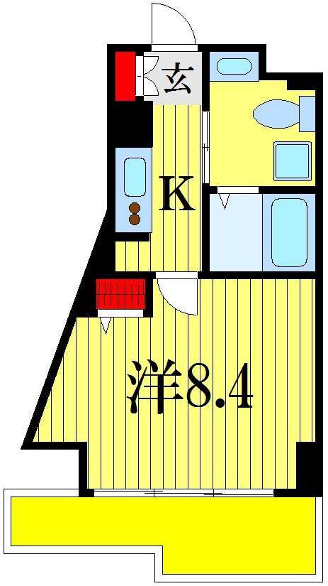 SIDEONE(1K/14階)の間取り写真