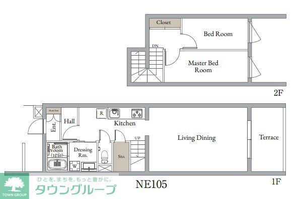 ベルメゾン中村橋ノース NE(2LDK/1階)の間取り写真