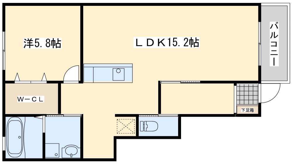 ハイム吉田東(1LDK/1階)の間取り写真