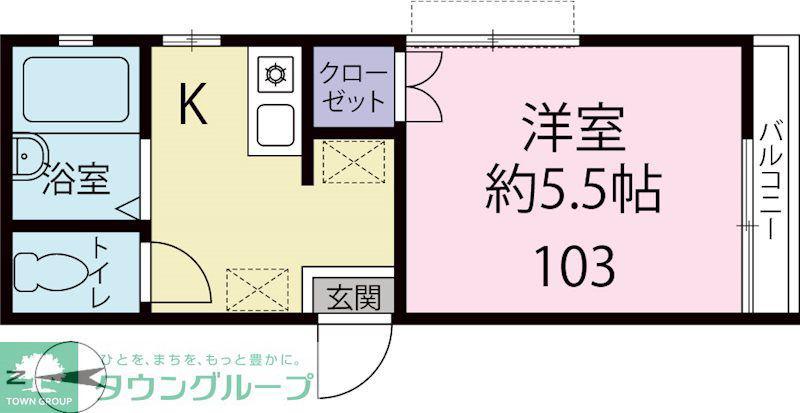 グランシャリオ48(1K/1階)の間取り写真