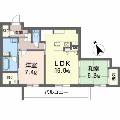 GRAND BLEU DE SASAOKA(2LDK/3階)の間取り写真