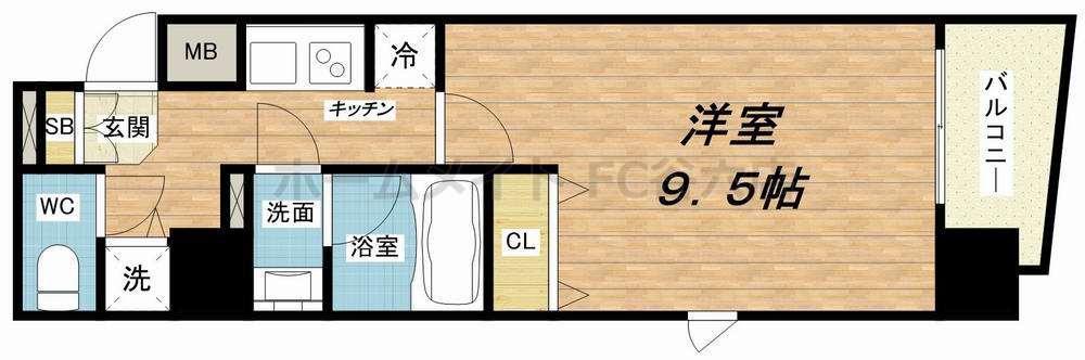 エスライズ本町東(1K/4階)の間取り写真