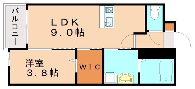 モアプラス井尻インディヴィ(1LDK/4階)の間取り写真