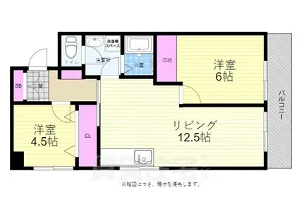 森ビル(2LDK/4階)の間取り写真