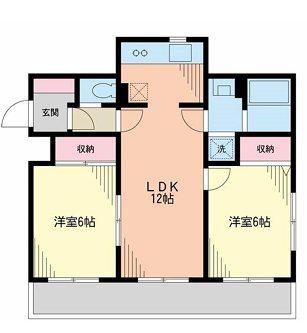 サン・パレッタ・ベル(2LDK/1階)の間取り写真