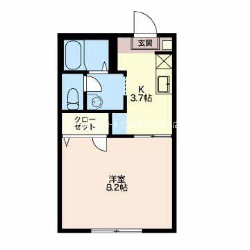ヴィラージュ(1K/1階)の間取り写真