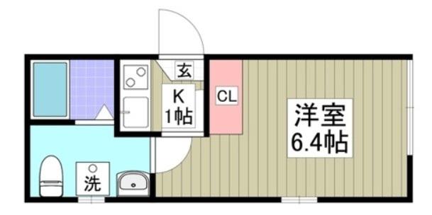 CELESTE KOGANE(1K/2階)の間取り写真