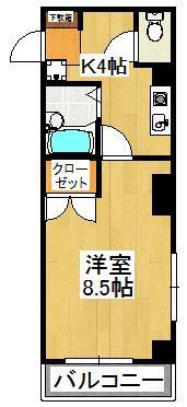 イーストベイ・船橋本町(1K/5階)の間取り写真