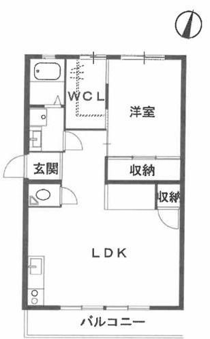 エード白川(1LDK/4階)の間取り写真