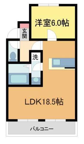 すみれハイツI(1LDK/2階)の間取り写真