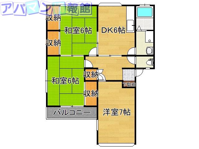 サンシャイン江南(3DK/2階)の間取り写真