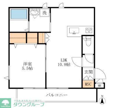 MAISON BLANCHE(1LDK/3階)の間取り写真
