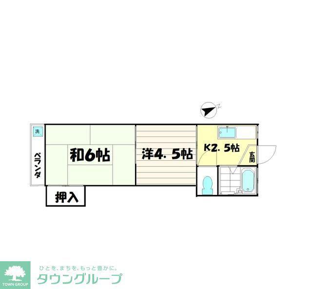 昴ハイツ(2K/2階)の間取り写真