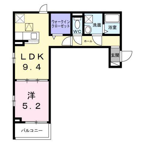 ハートウェル(1LDK/1階)の間取り写真