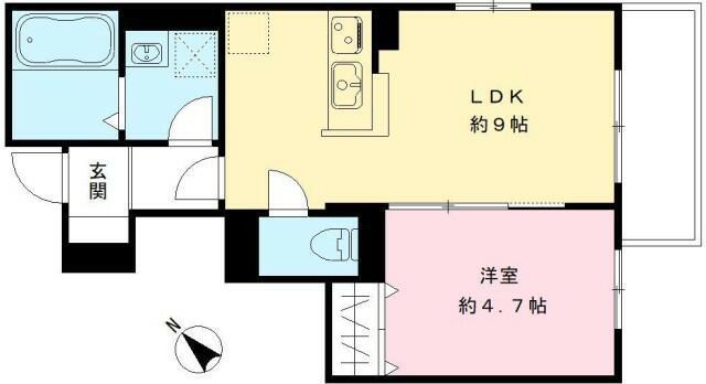ブエナビスタ二子玉川(1LDK/2階)の間取り写真