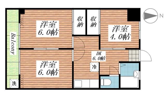 コーポコーベル 2(3DK/3階)の間取り写真