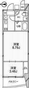 URBAN FLATS江坂(1LDK/5階)の間取り写真