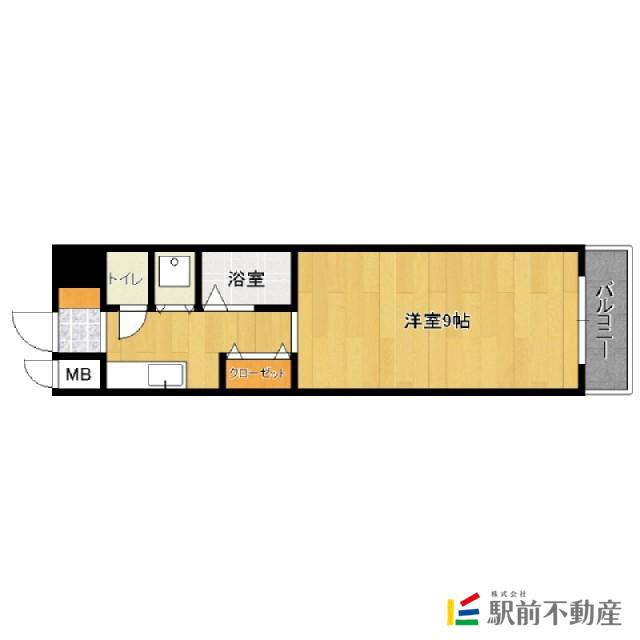 リファレンス久留米駅前(1K/3階)の間取り写真