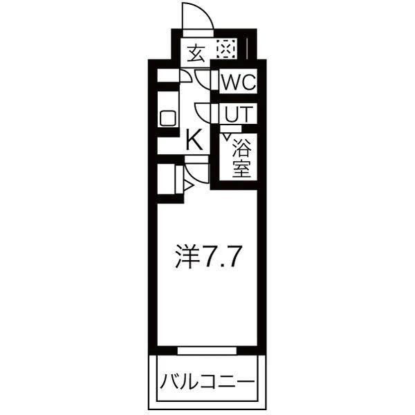 メイクスWアート上前津V(1K/15階)の間取り写真